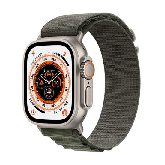 Picture of Apple Watch Ultra GPS + Cellular, 49mm Titanium Case with Green Alpine Loop - Medium