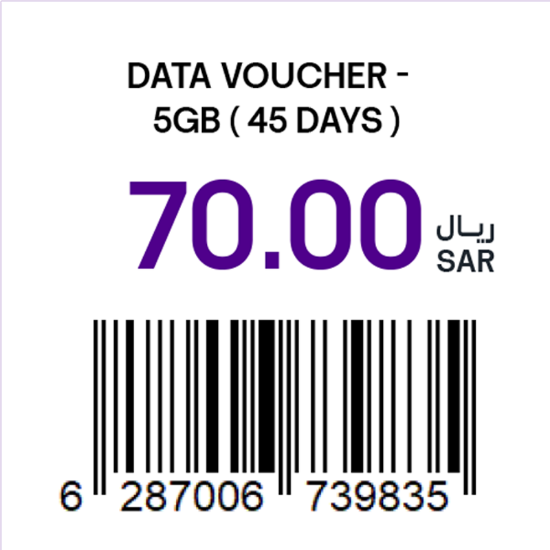 Picture of Lebara Data Voucher -  5GB (45 days)