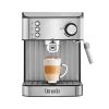 Picture of Limodo Espresso Coffee Maker, Latte Foam Machine with Stainless Steel Outer Body, 15 bar pump, 1.6L Tank,850W - Black/Silver