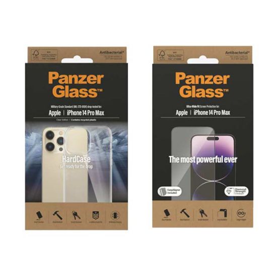 Picture of PanzerGlass™ Screen Protector Apple iPhone 14 Pro Max | Classic Fit With PanzerGlass iPhone 14 Pro Max Ultra Wide Fit Screen Protector 6.7' With Applicator Clear