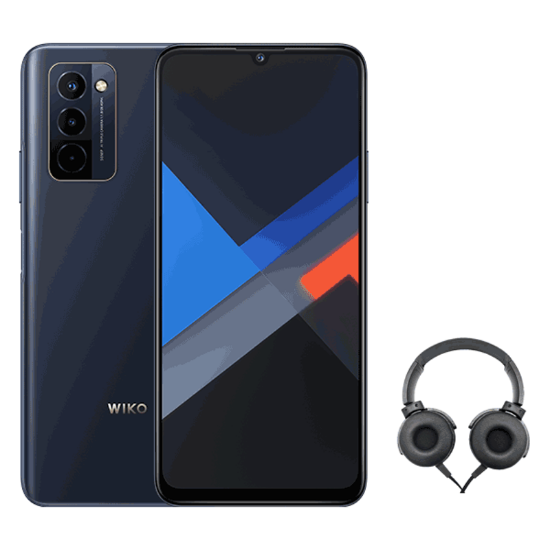 Picture of Wiko 10 Dual SIM 6GB RAM 128GB 4G LTE - Black With Wiko wire-controlled headphones Exrta Bass Black