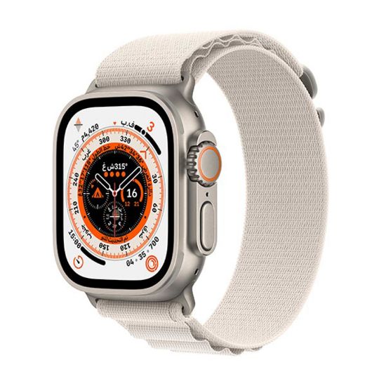 Picture of Apple Watch Ultra GPS + Cellular, 49mm Titanium Case with Starlight Alpine Loop - Large