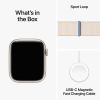 Picture of Apple Watch Series 9, GPS, 45mm - Starlight Aluminum Case with Starlight Sport Loop - S/M