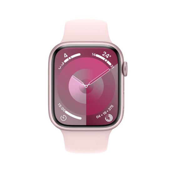 Picture of Apple Watch Series 9, GPS, 41mm - Pink Aluminum Case with Light Pink Sport Band - S/M